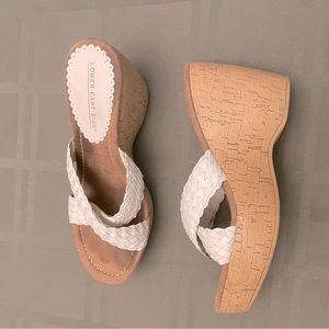 White wedge sandals
